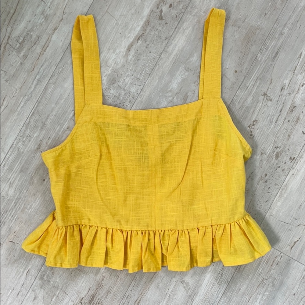 NWOT Derek Heart Yellow Crop Top